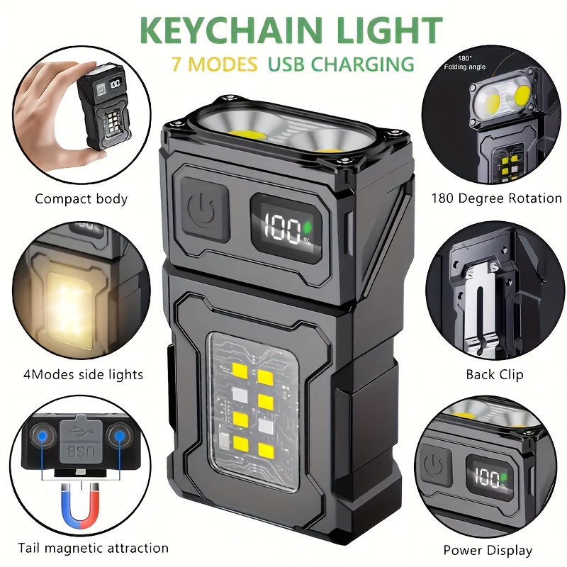 Outdoor Camping Decor - Mini lanterna de bolso led recarregável,