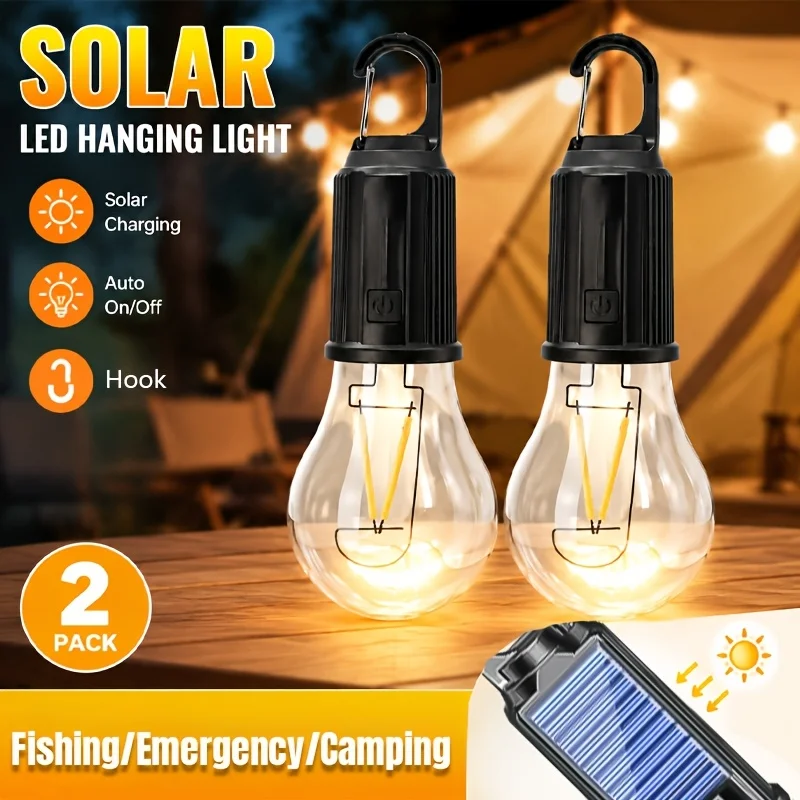 Outdoor Camping Gazebo - Luzes de Camping LED Solares Tipo-C