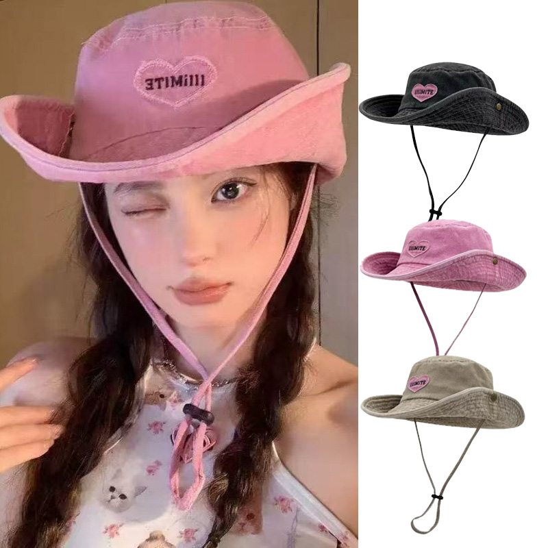 Japanese Outdoor Camping - Chapéus de Cowboy Retrô Japoneses Lavados