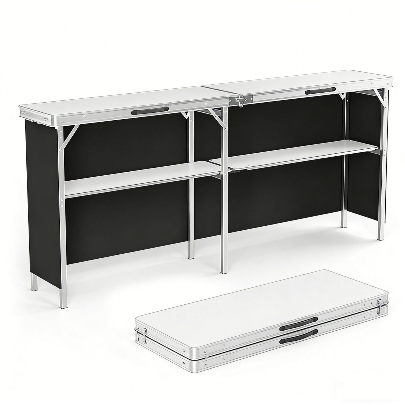 Outdoor Camping Table With Storage - Mesa Dobrável de Alumínio para Uso