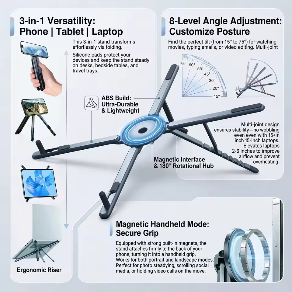 Camp Table Folding - Suporte Magnético Portátil para Telefone e