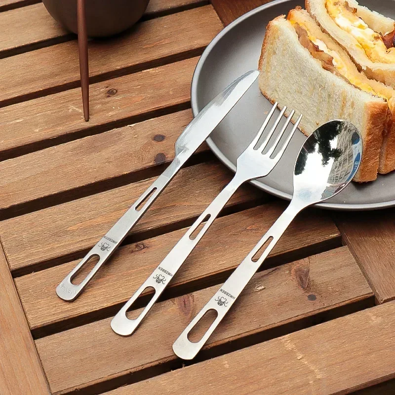 Outdoor Camping Dining Set - HWZBBEN-Titanium Tableware Set, garfo, colher, faca,