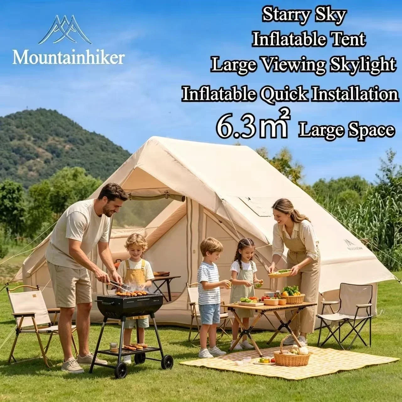 Outdoor Camping Gazebo - Tenda Inflável Extra Grande MOUNTAINHIKER para