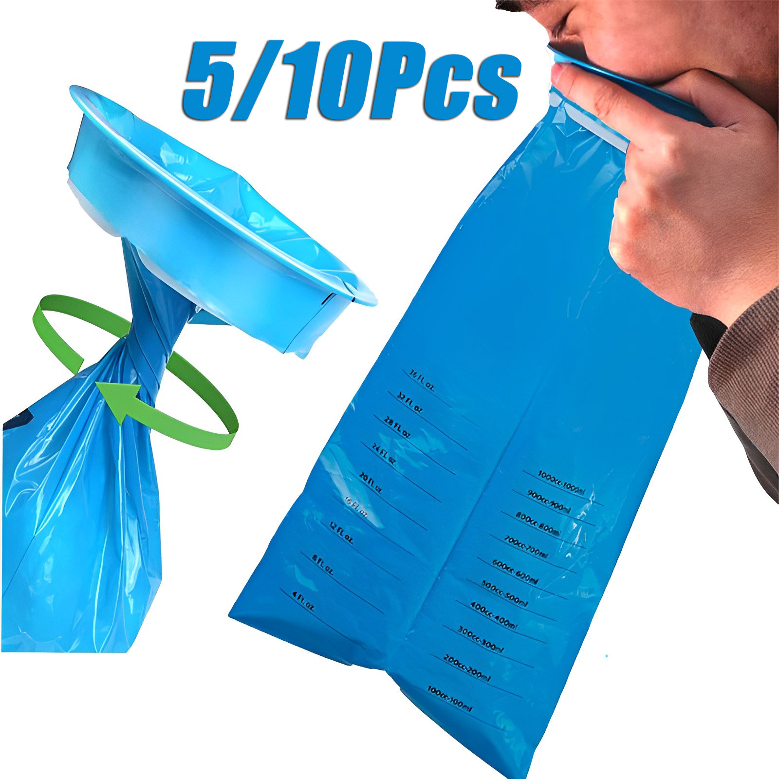 Bivvy Bag Emergency - Bolsa descartável para vômito, 1000ml, portátil,