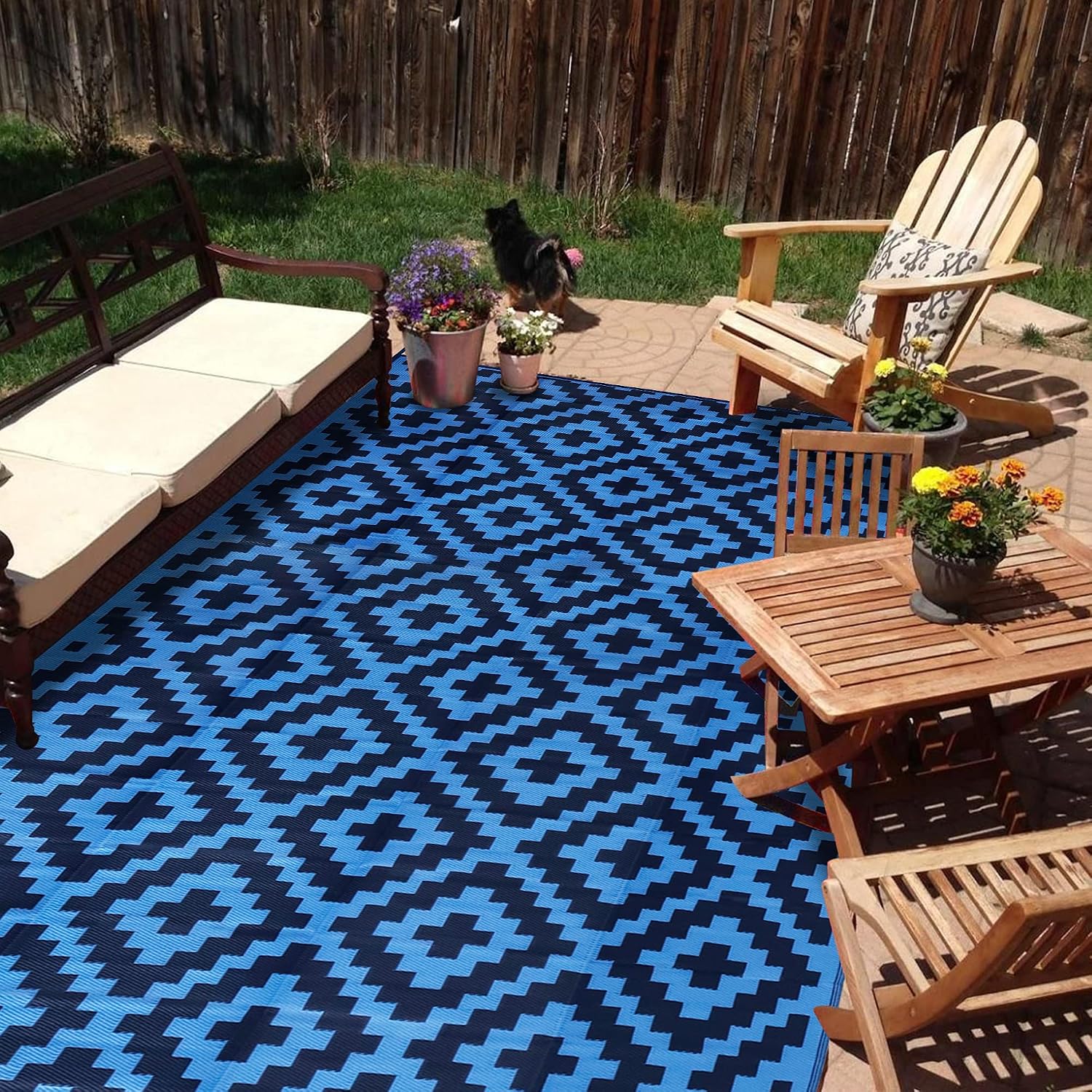 Outdoor Camping Rugs 9X18 - Tapete Impermeável para Exterior 9x18 pés,