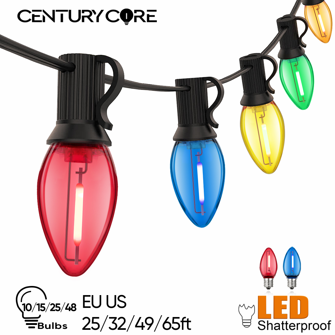 Outdoor Camping Lights String - Plástico c7 rua guirlanda e12 220v