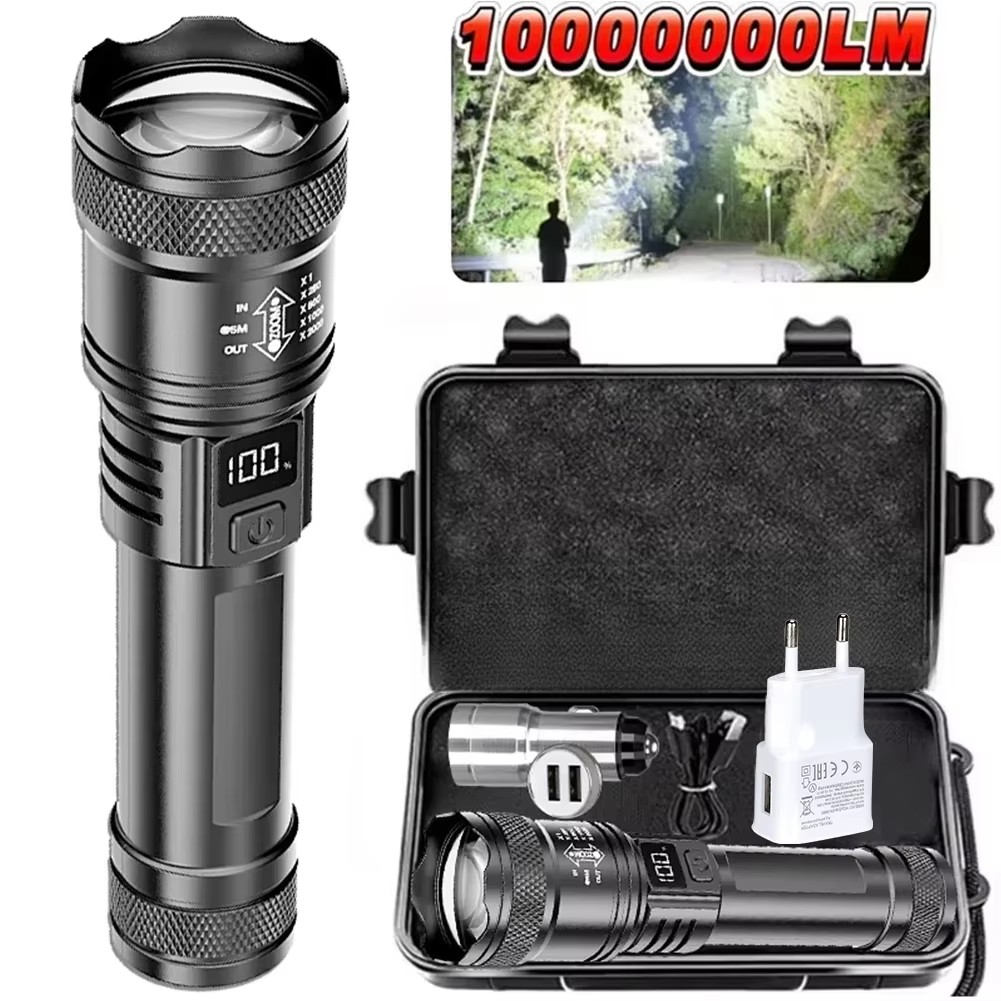 Outdoor Camping Decor - Lanterna LED Recarregável com Zoom e