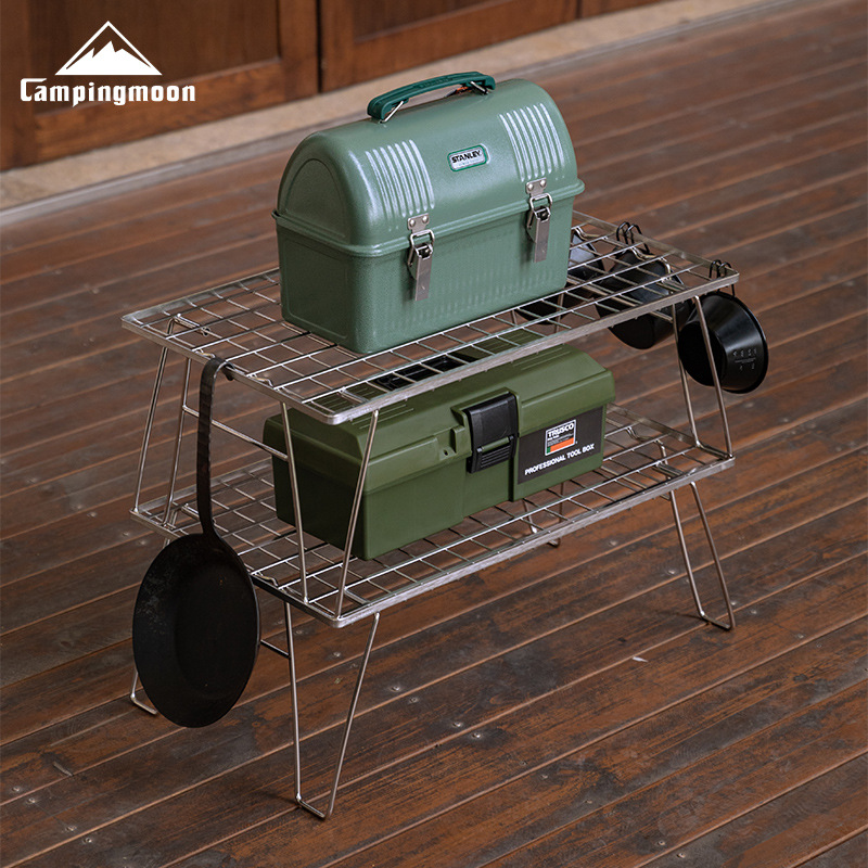 Outdoor Camping Table With Storage - Mesa de Armazenamento Leve em Aço