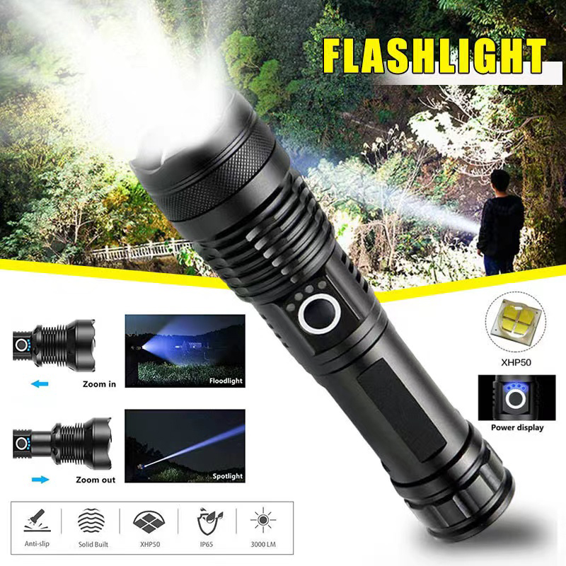 Outdoor Camping Decor - Alta potência xhp70 lanterna led USB-C
