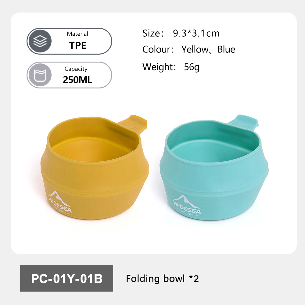 Outdoor Camping Dining Set - Widesea acampamento 250ml copo dobrável macio