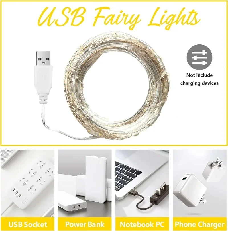 Fio de cobre usb led luzes da  - Outdoor Camping Lights String avaliação e preço