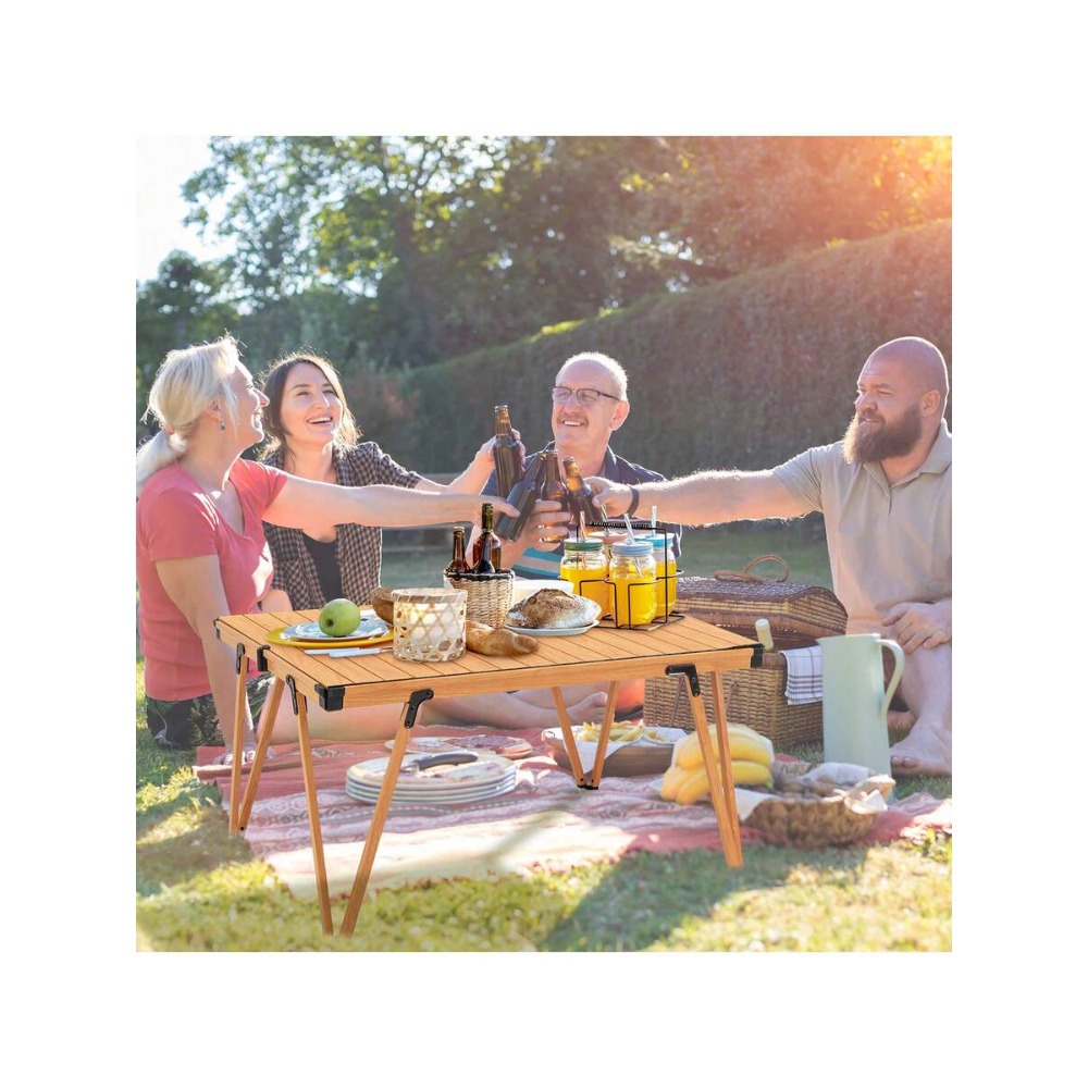 Mesa de Camping Dobrável com B - Outdoor Camping Table With Storage avaliação e preço