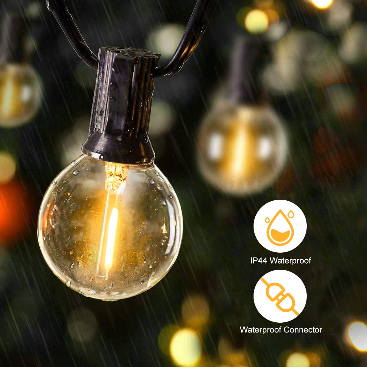 25ft 50ft g40 luzes de fadas a - Outdoor Camping Lights String avaliação e preço