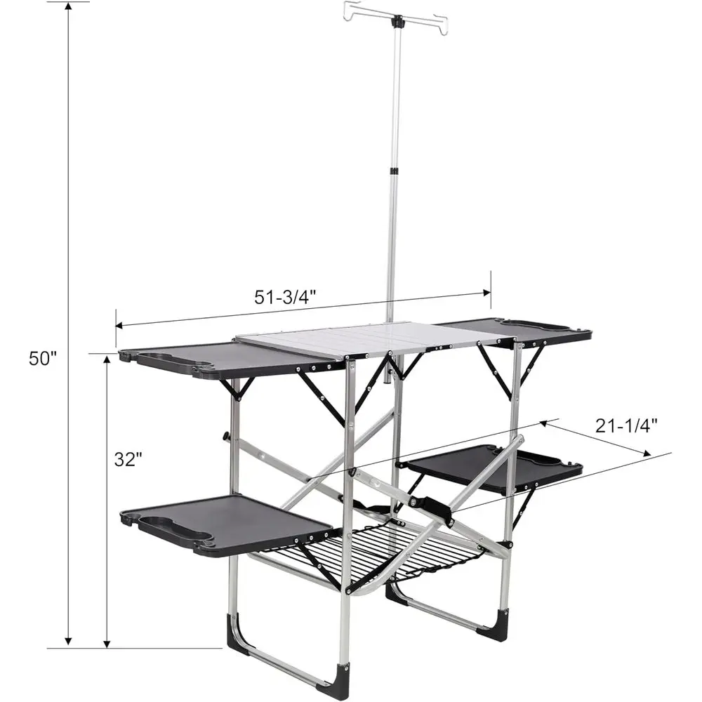 Mesa de Cozinha Portátil para  - Outdoor Camping Table With Storage avaliação e preço