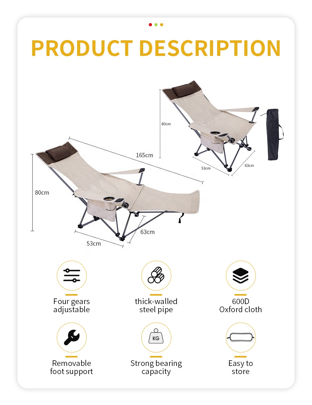 Cadeira Reclinável Portátil e  - Outdoor Chair Camping avaliação e preço
