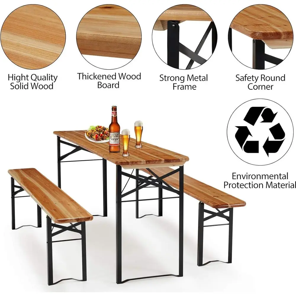 Conjunto Portátil de Mesa e Ba - Outdoor Camping Dining Set avaliação e preço
