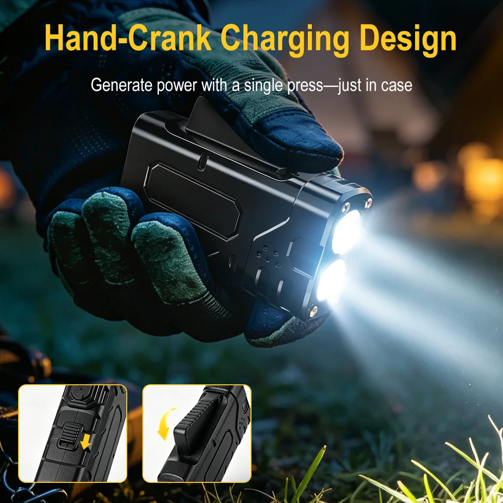 Lanterna LED EDC com Manivela  - Outdoor Camping Decor avaliação e preço