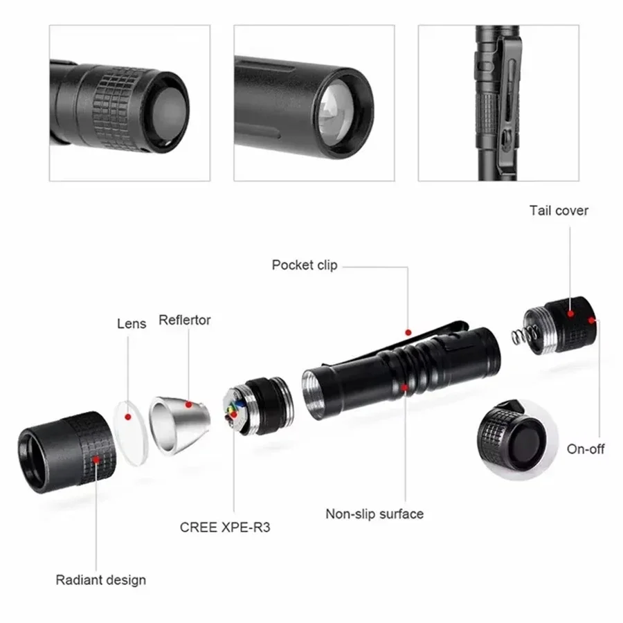 1-4 pçs mini portátil led cane - Outdoor Camping Decor avaliação e preço