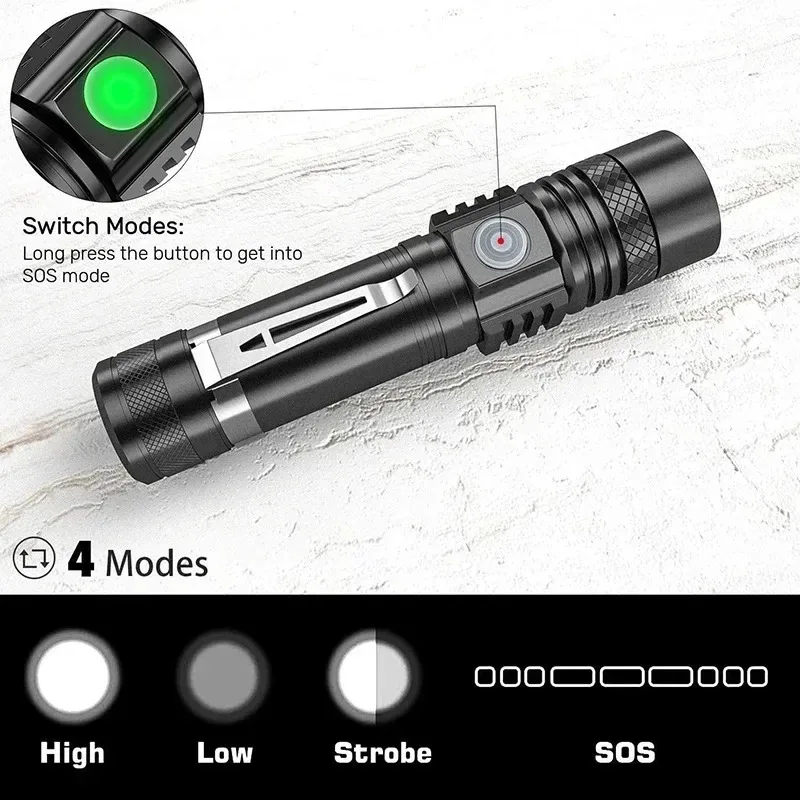 Lanterna LED T6 Recarregável,  - Outdoor Camping Decor avaliação e preço