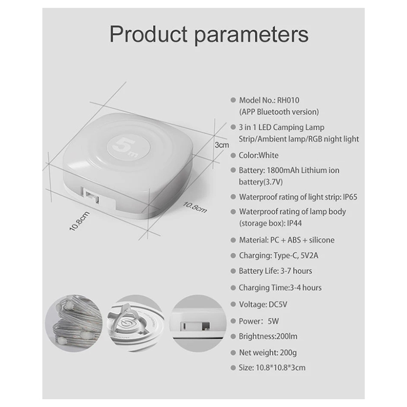 At53 nachtlampje led night lig - Outdoor Camping Lights String avaliação e preço