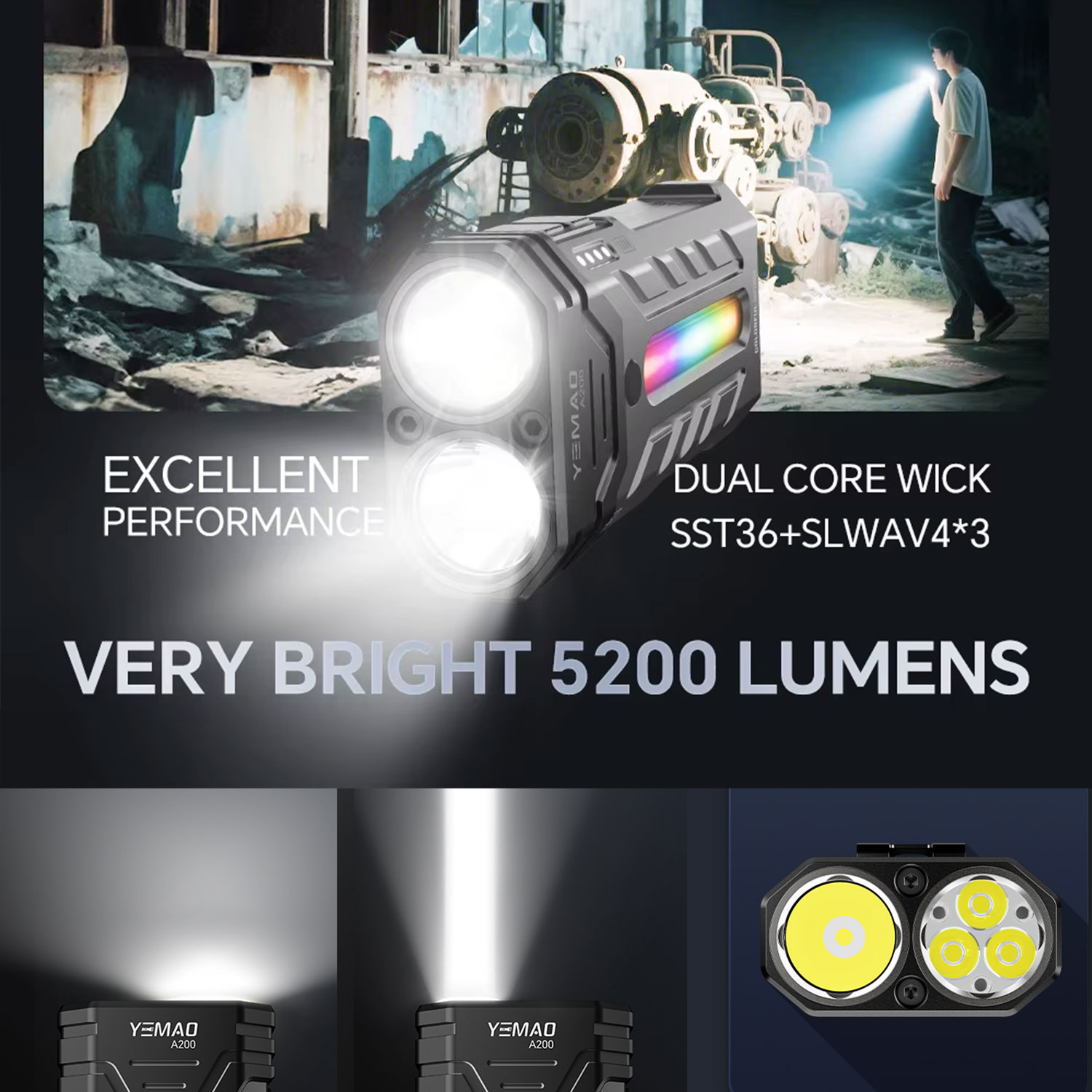 Lanterna LED RGB portátil mult - Outdoor Camping Decor avaliação e preço